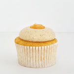 Burnt butter and peach cupcake